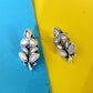 Manali-Oxidised Earrings-White