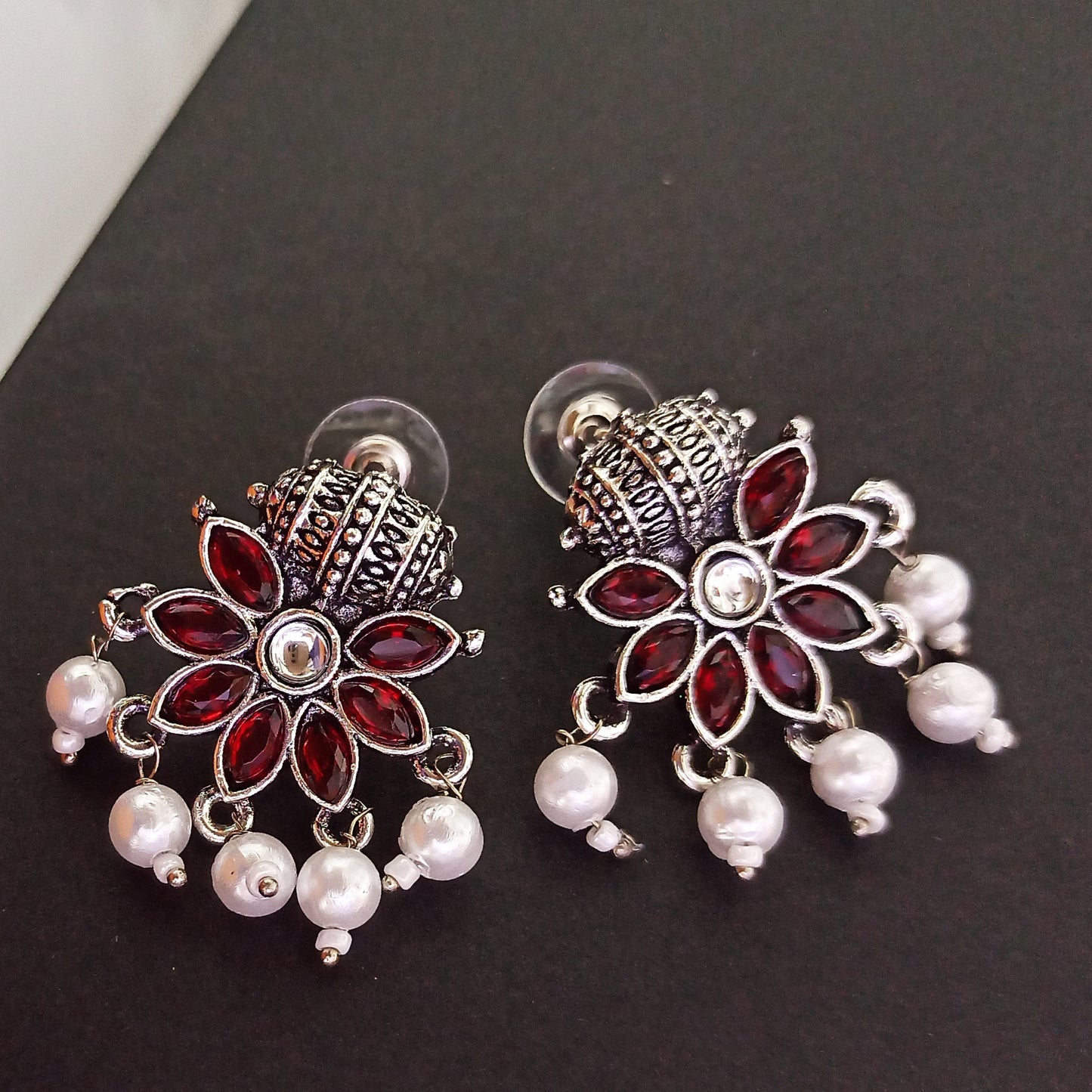 Pallavi-Oxidised Earrings