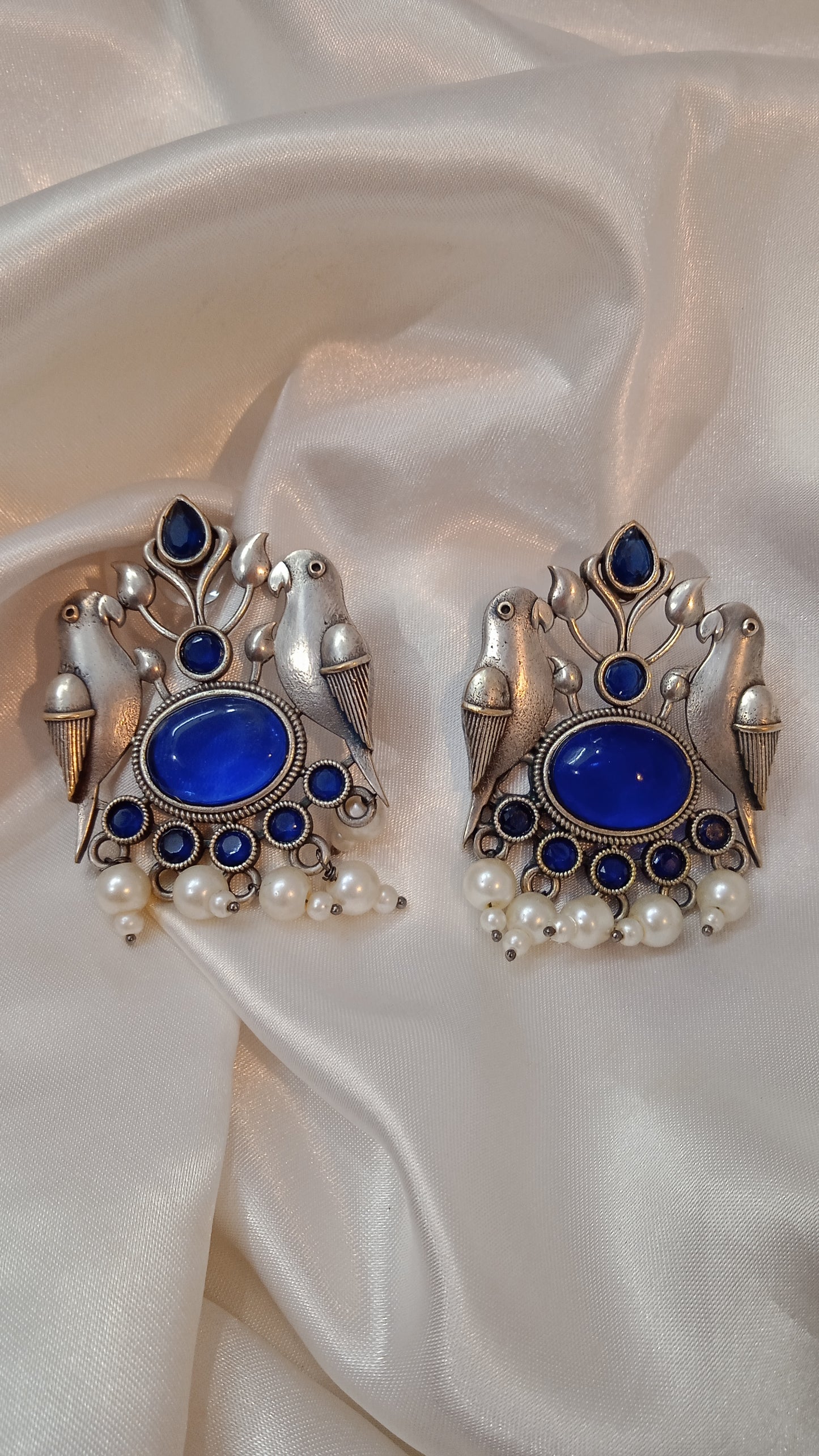 Oryne-Oxidised Studs-Bird Blue