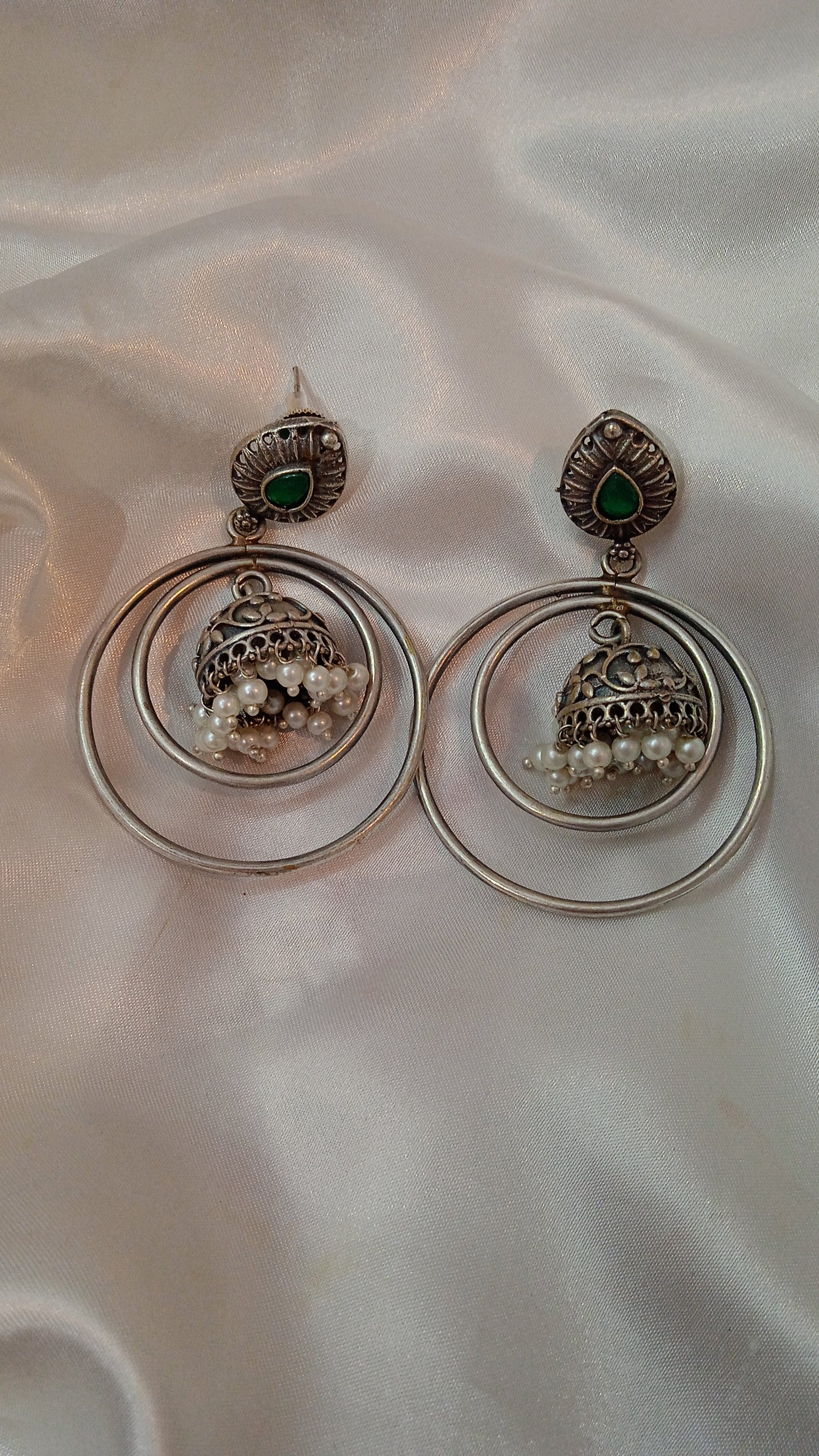 Elyra-Oxidised Earrings-Chandbali