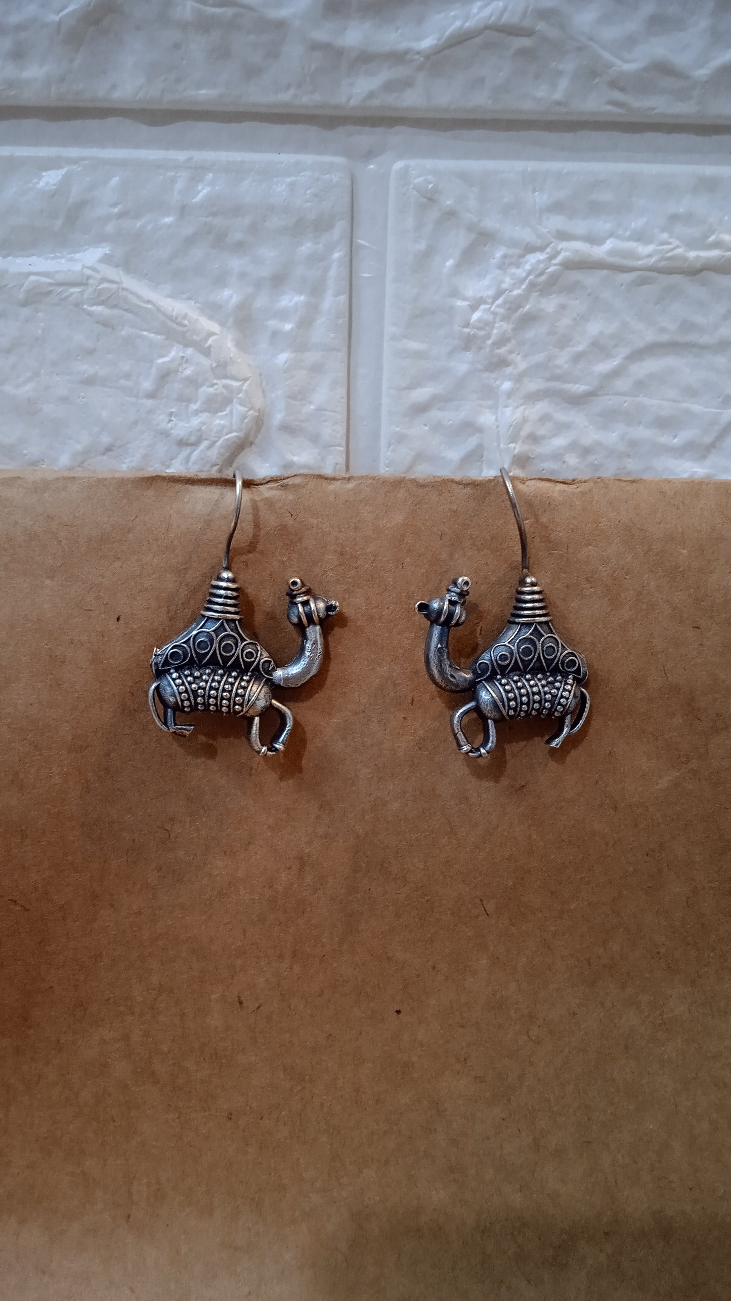 Avenna-Oxidised Danglers-Camel