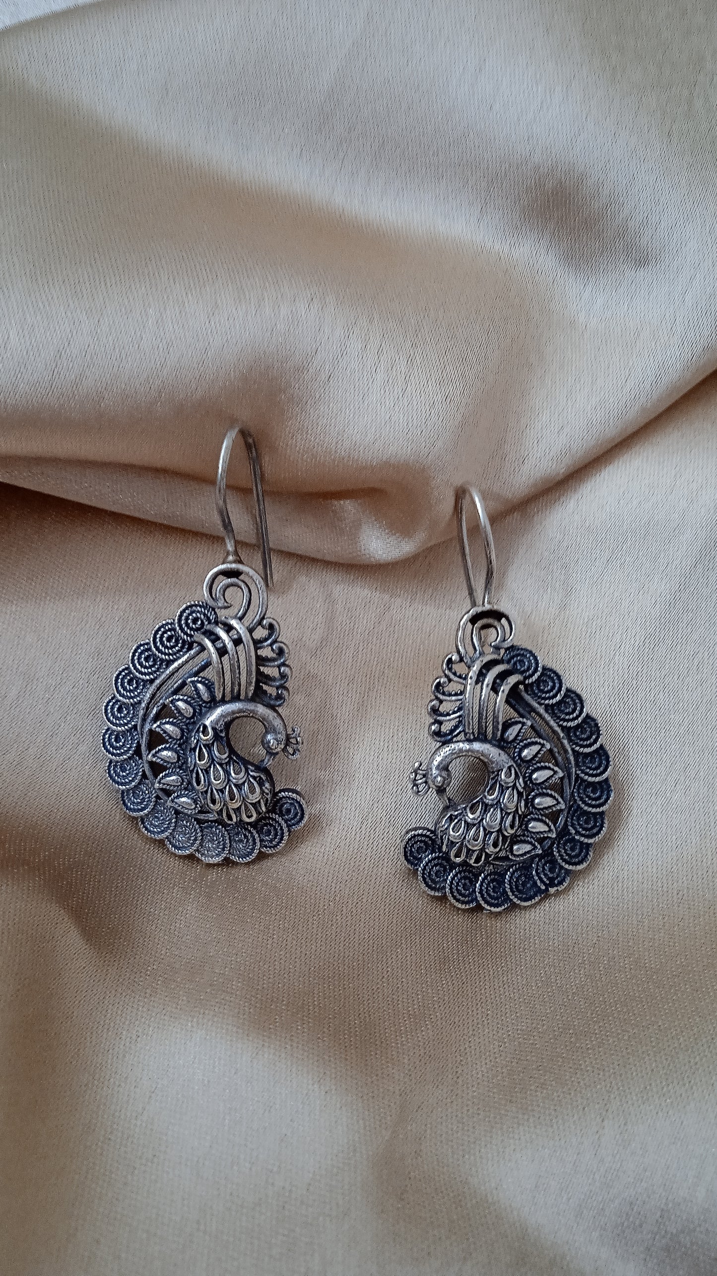 Virelle-Oxidised Danglers-Peacock
