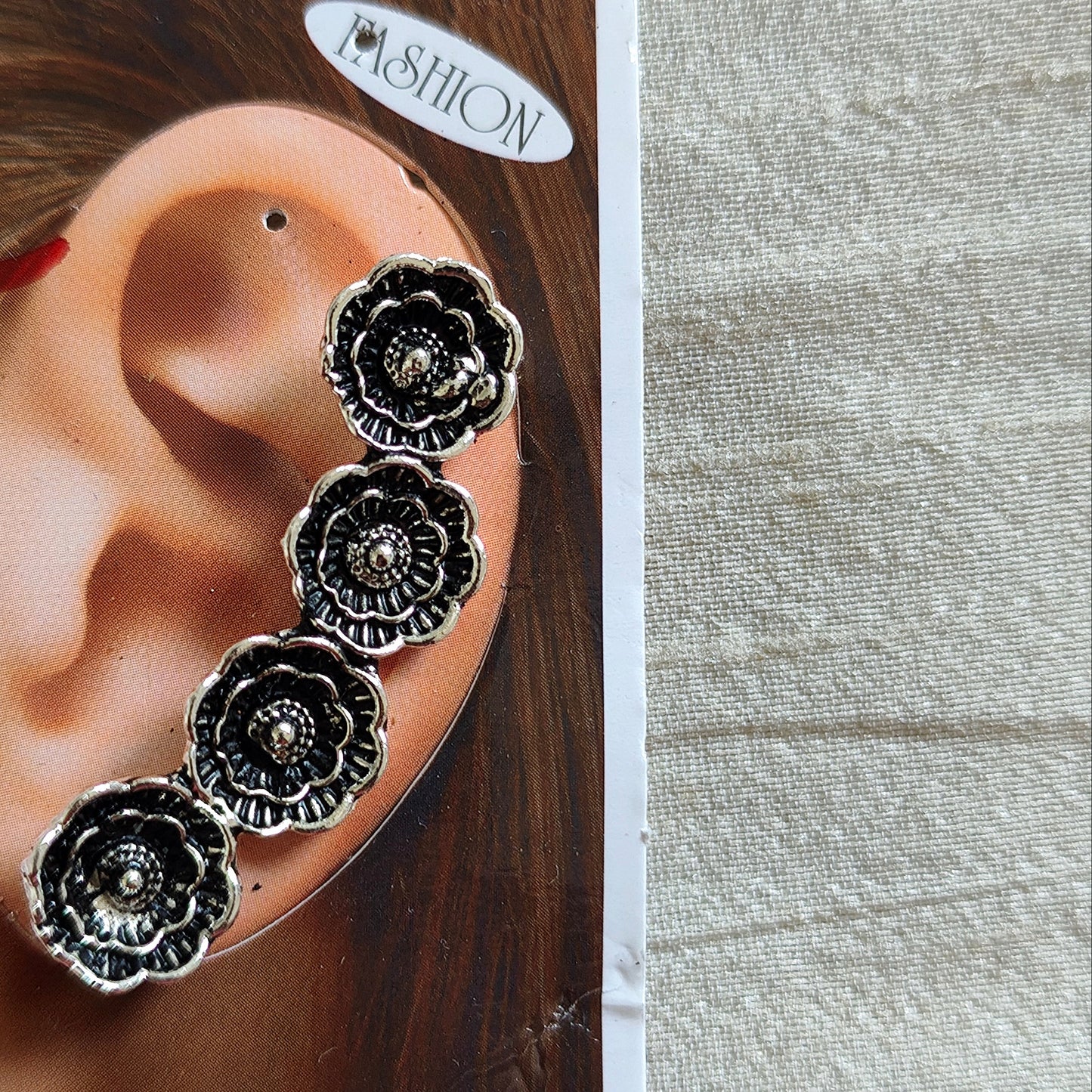 Ear Cuffs-Oxidise-Flower