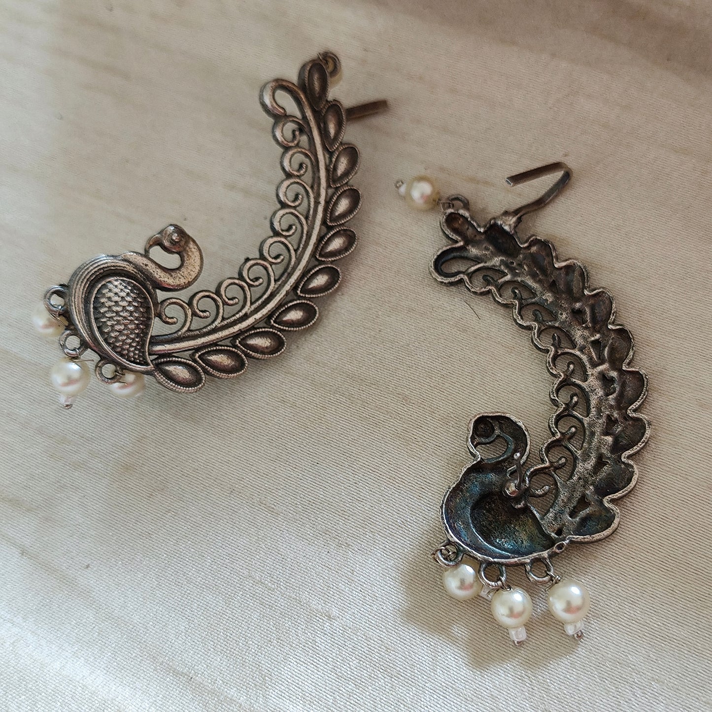 Ear Cuffs-Oxidise-Peacock Large
