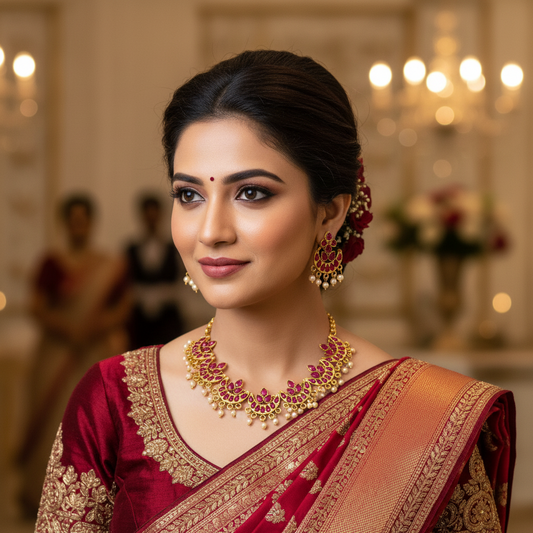 Shampa Ruby Temple  Short Necklace