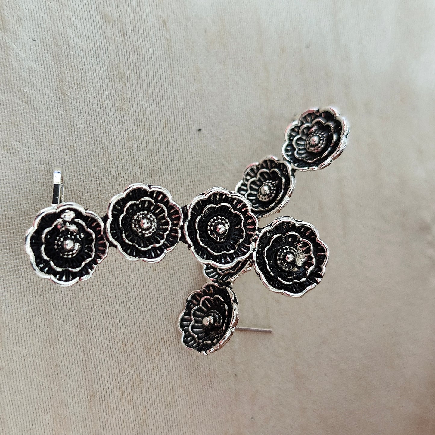 Ear Cuffs-Oxidise-Flower