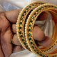 Ziora-Bangles-Green Stones