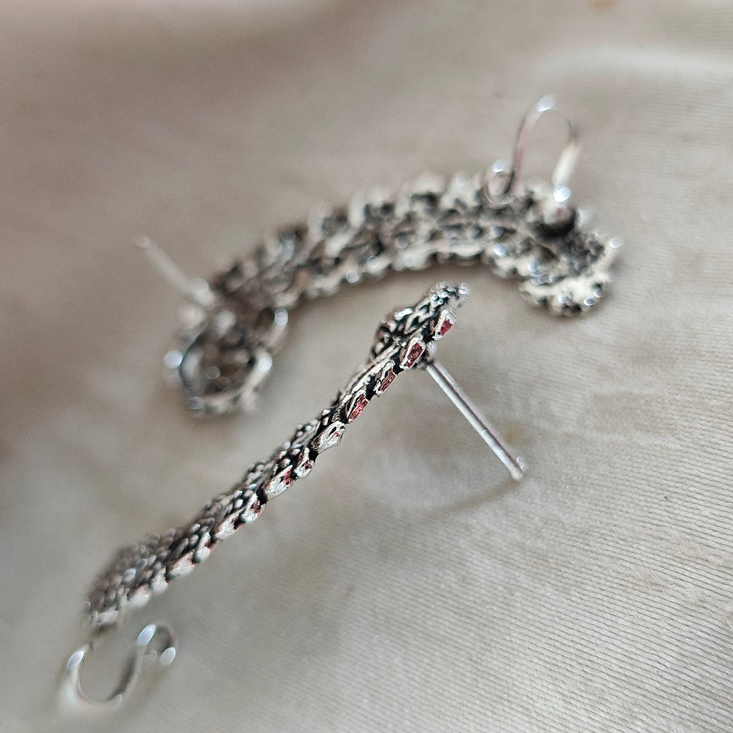 Ear Cuffs-Oxidise-Peacock Leaf