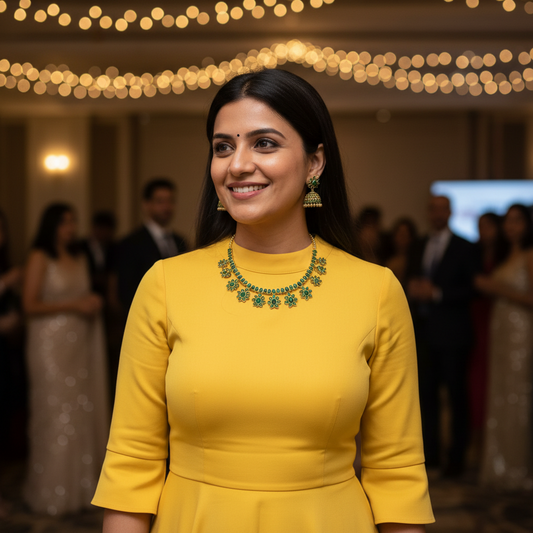 Ronita Temple Short Green Necklace