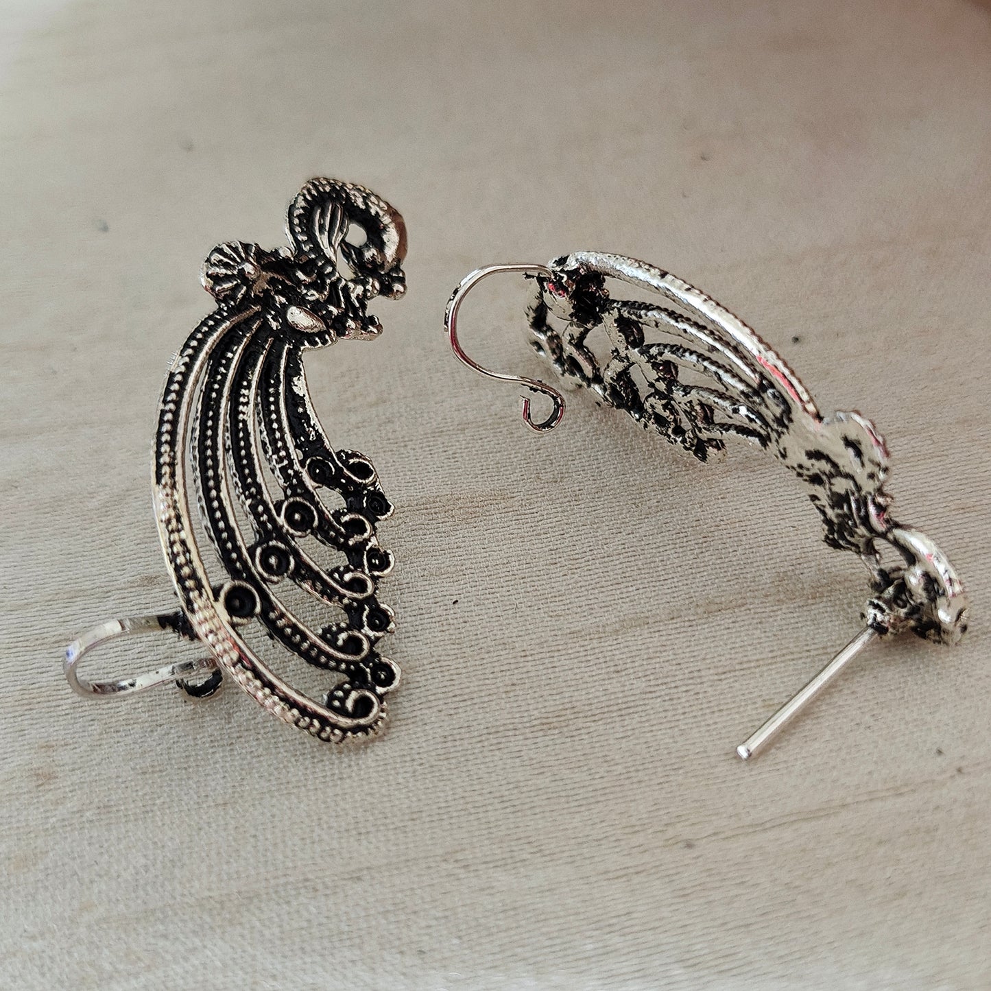 Ear Cuffs-Oxidise-Peacock