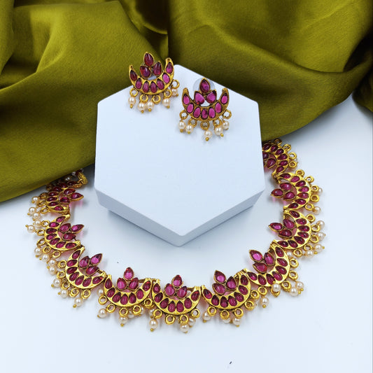 Shampa Ruby Temple  Short Necklace